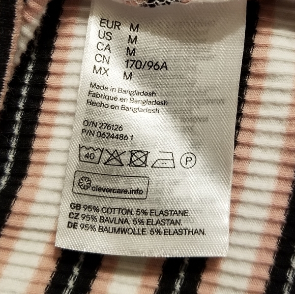 H&M DIVIDED Basic Ribbed Striped Crop Top | Y2K Style Vibes - Picture 7 of 8